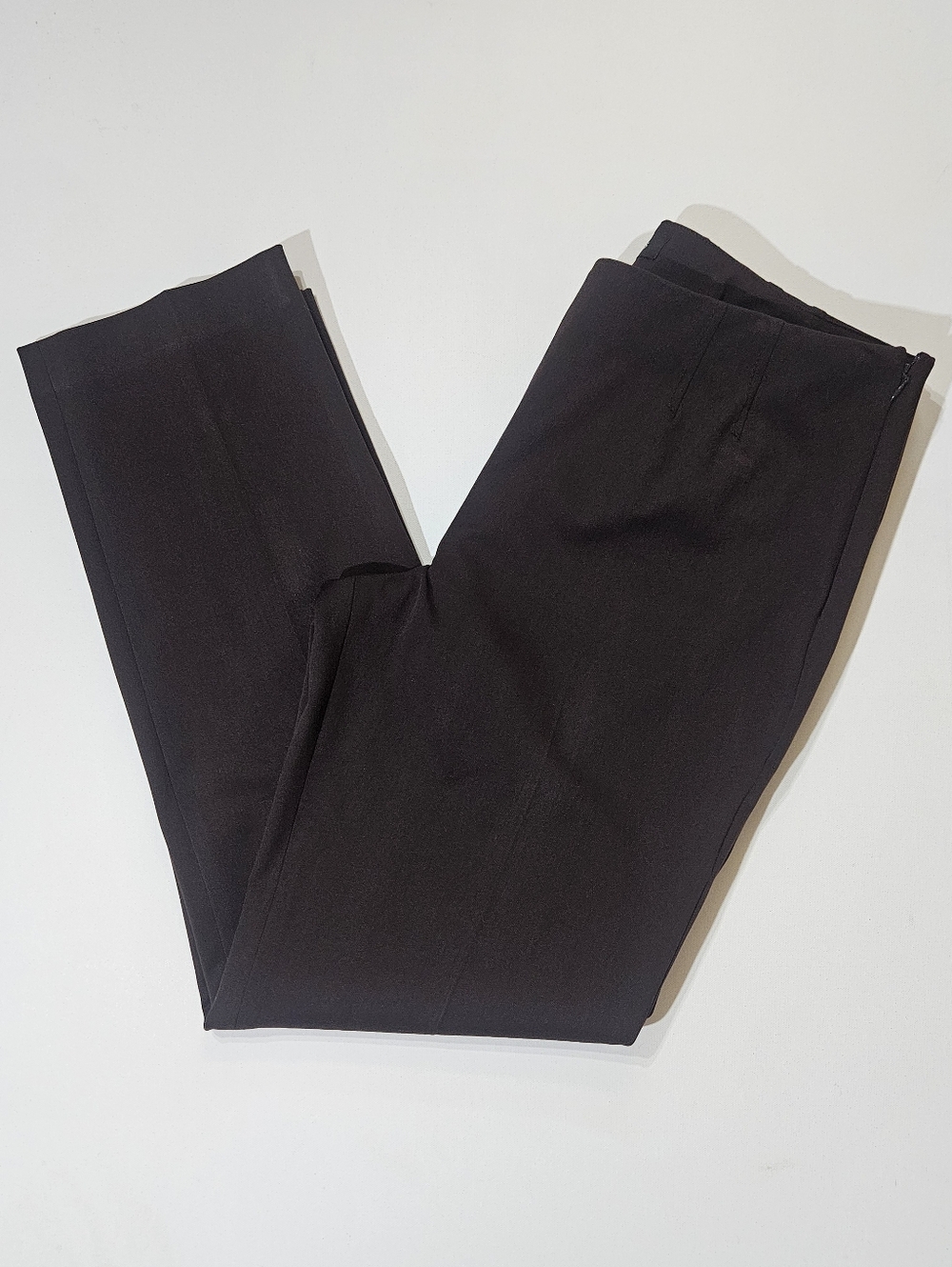 Talbots‎ Trouser Pants Womens 14 Brown Bi Stretch Straight Leg High Rise Office